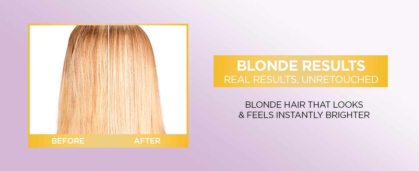 L'Oréal Paris EverPure Sulfate-Free Blonde Shampoo and Conditioner, Education Module Content Before and After